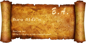Buro Alán névjegykártya